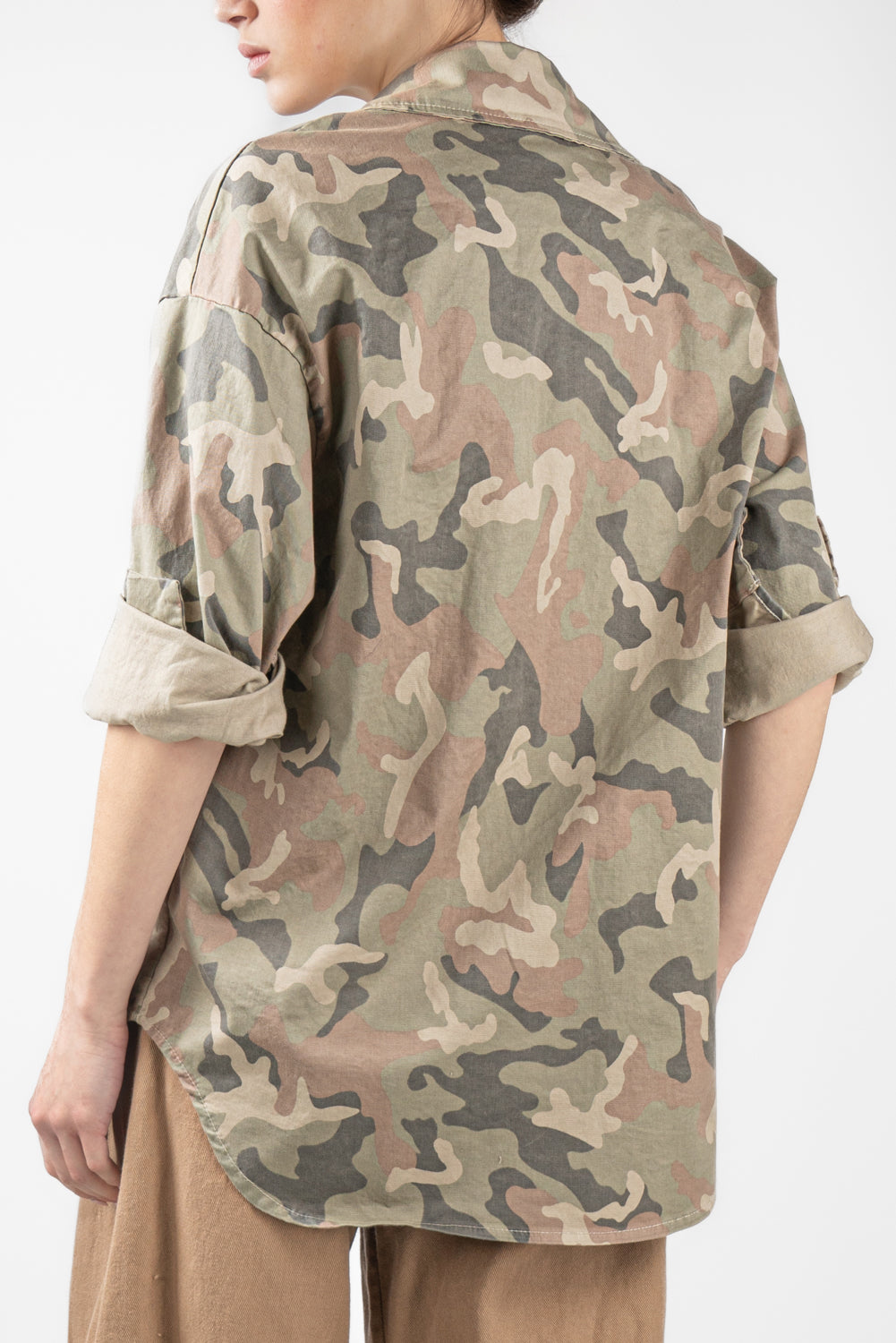 Giacca camicia in fantasia camouflage