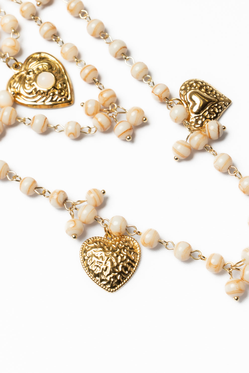 Collana multifili con cuori