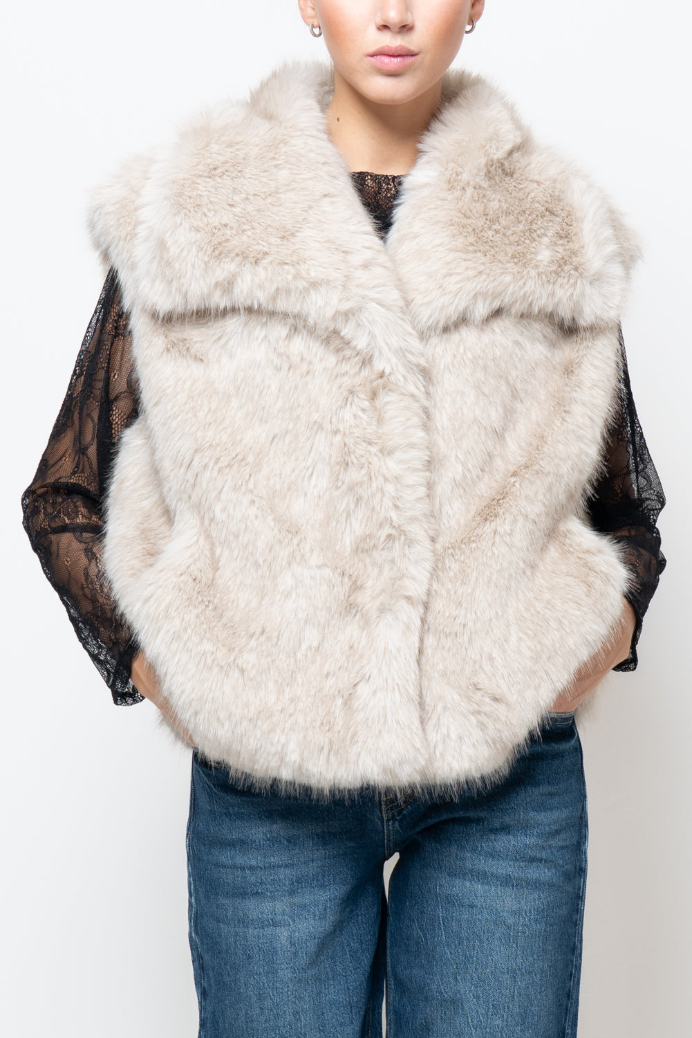 Pelliccia smanicata maxi reverse