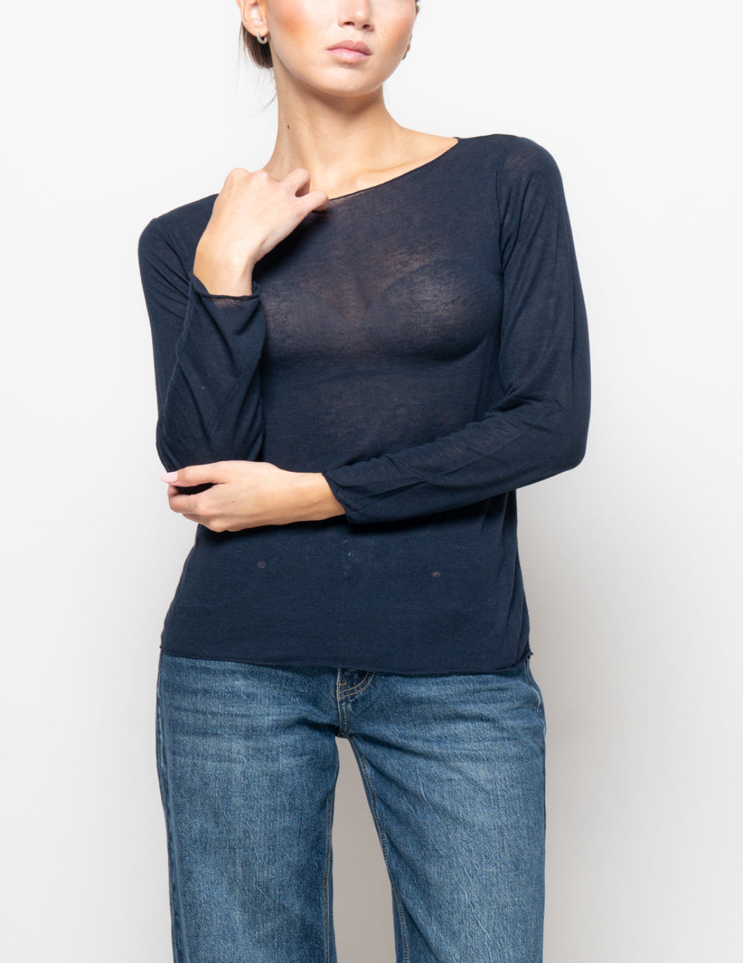 T shirt in misto cashmere