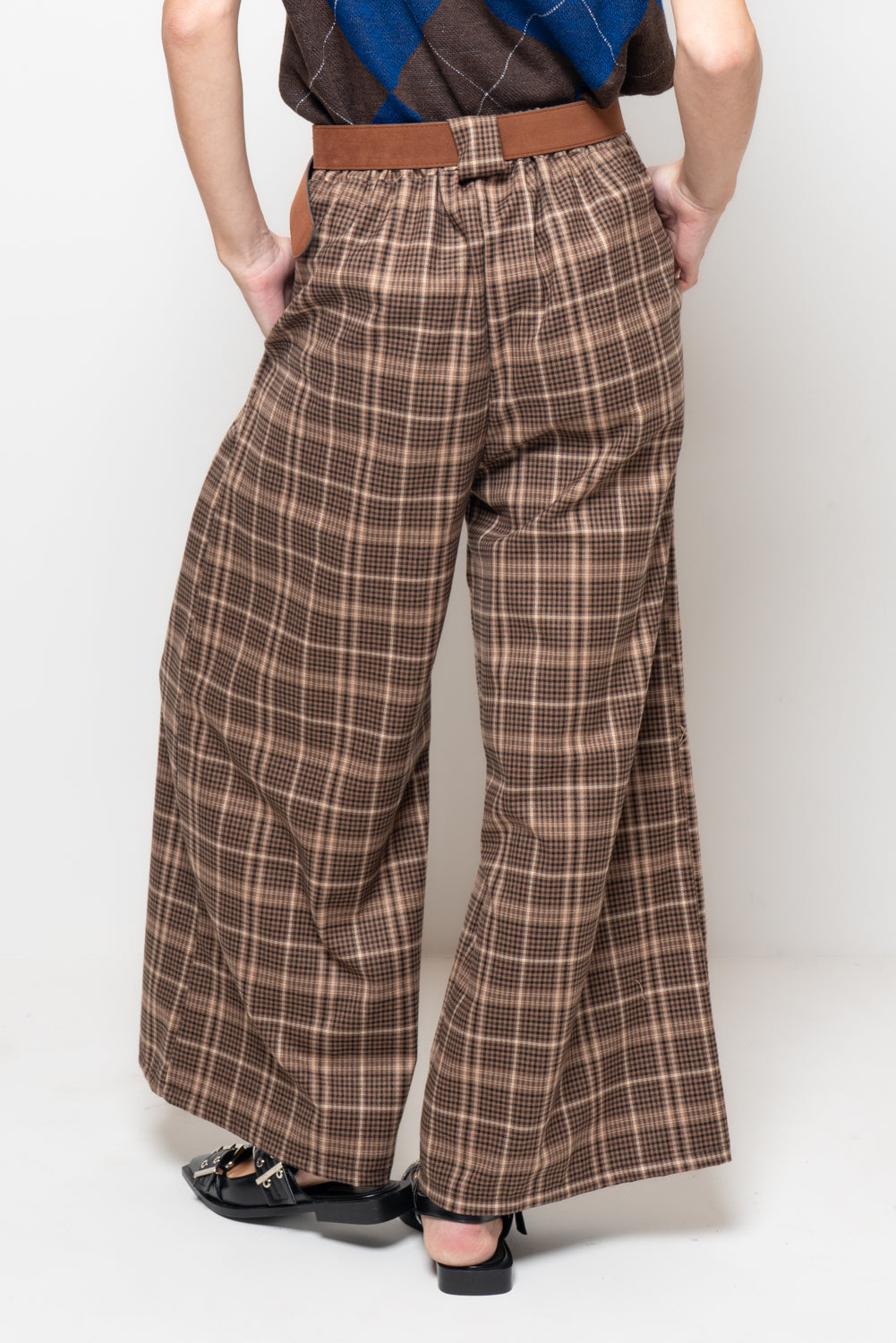 Pantaloni palazzo a quadri