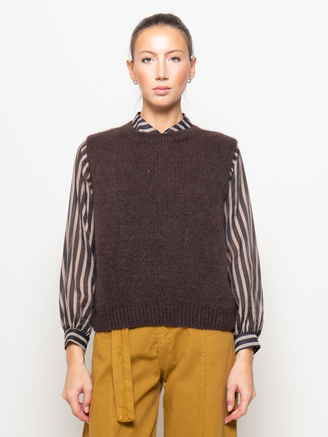 Gilet in maglia mohair senza maniche