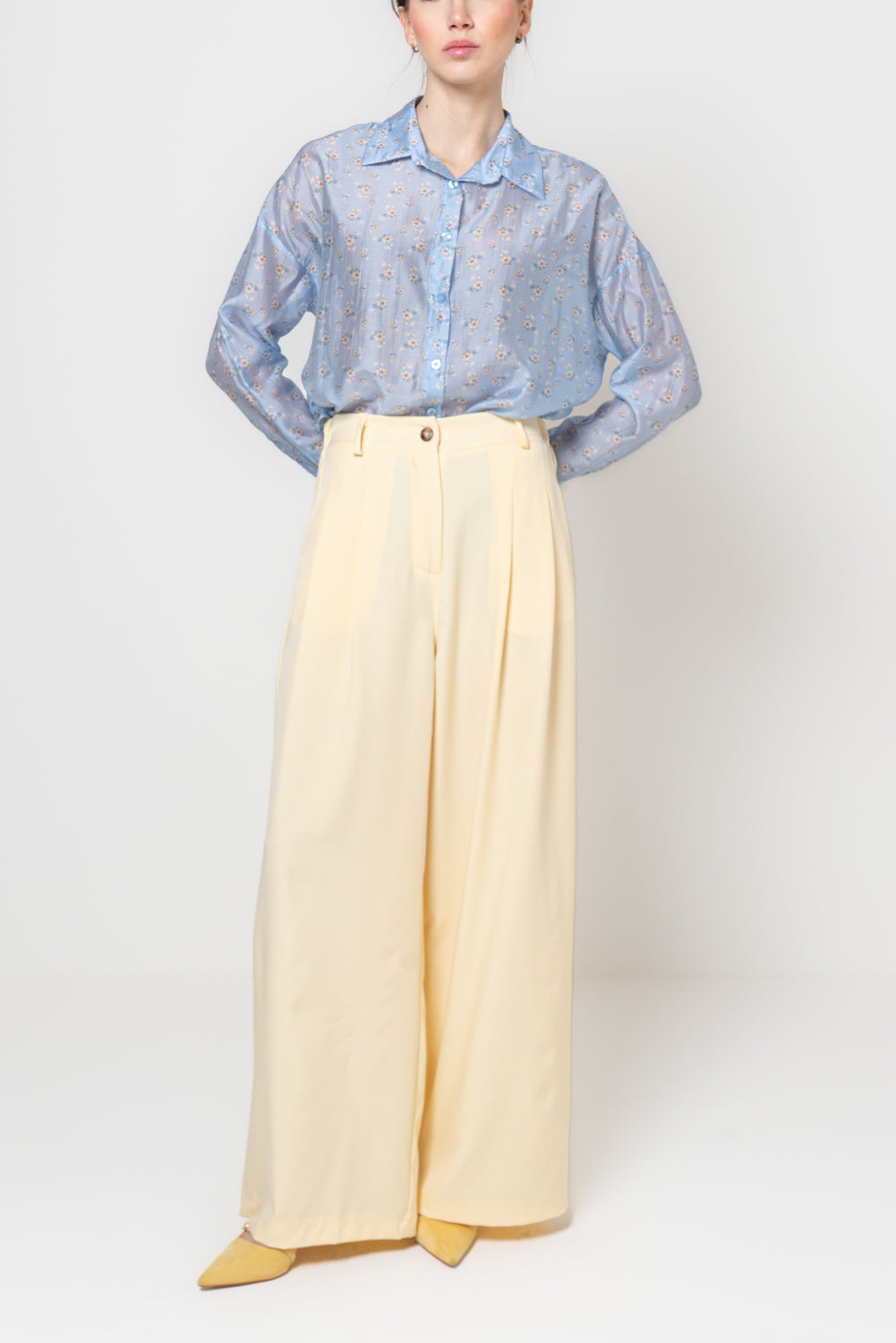 Pantaloni palazzo con pinces