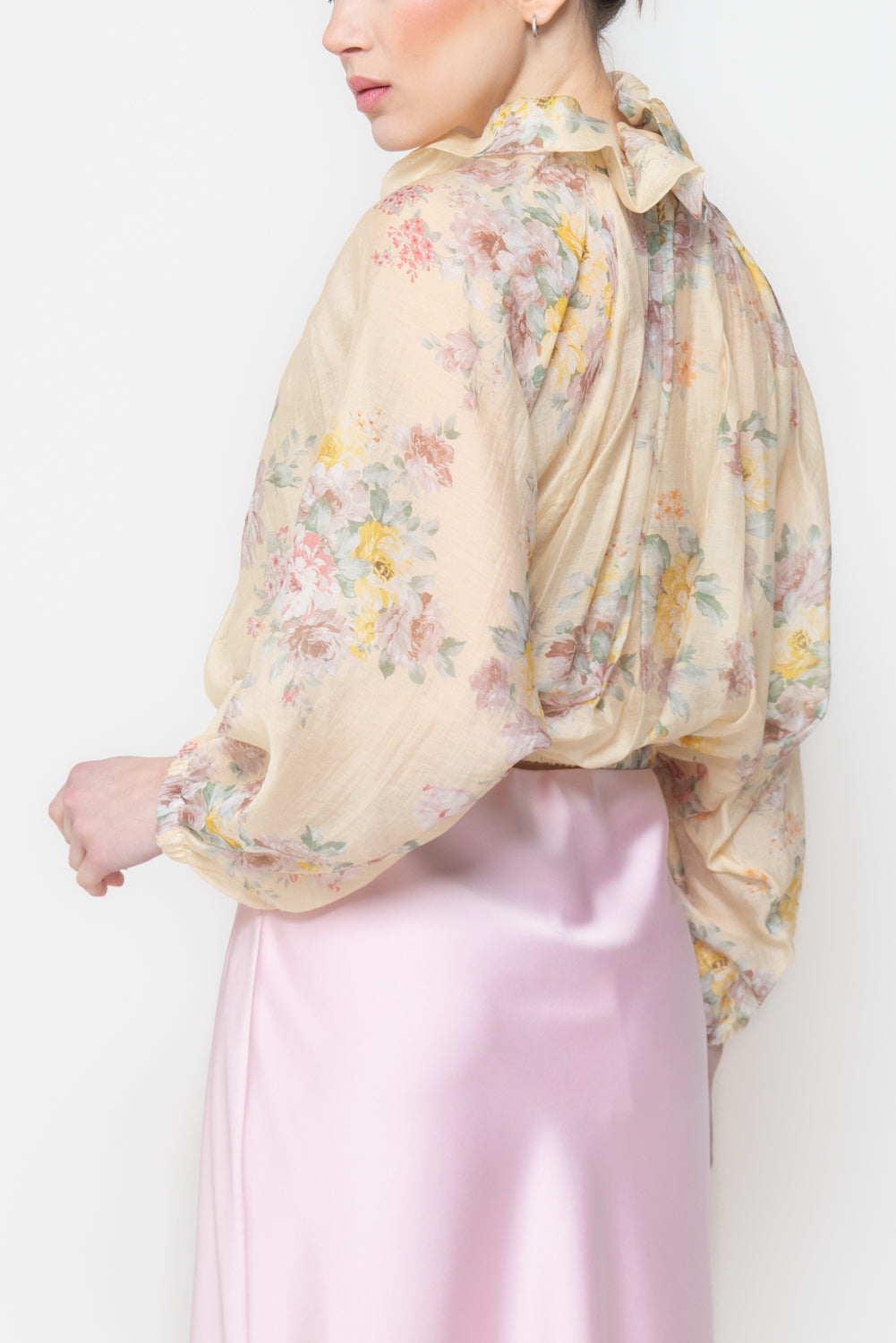 Blusa Floreale con Maxi Fiocco