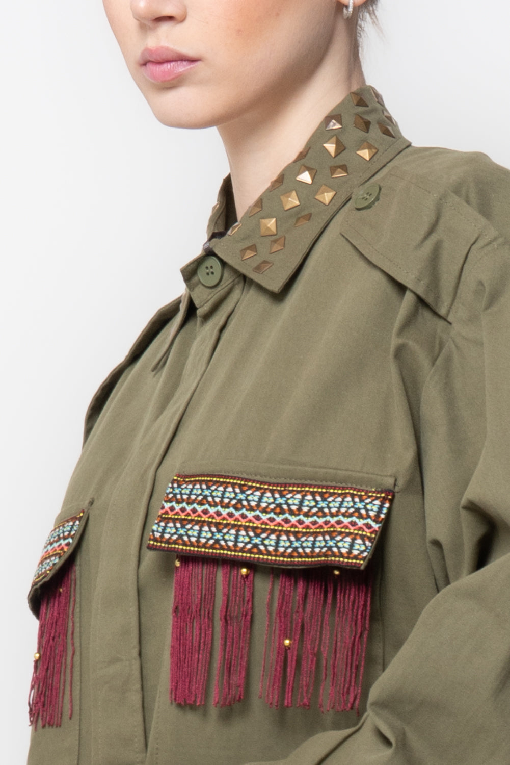 Sahariana Militare con borchie