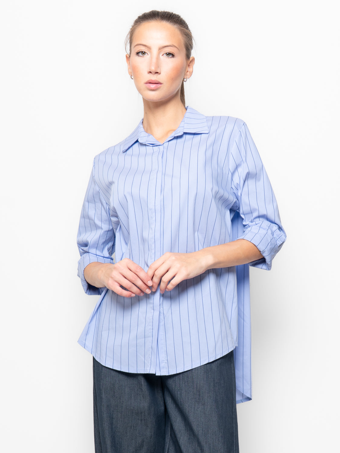 Camicia gessata oversize