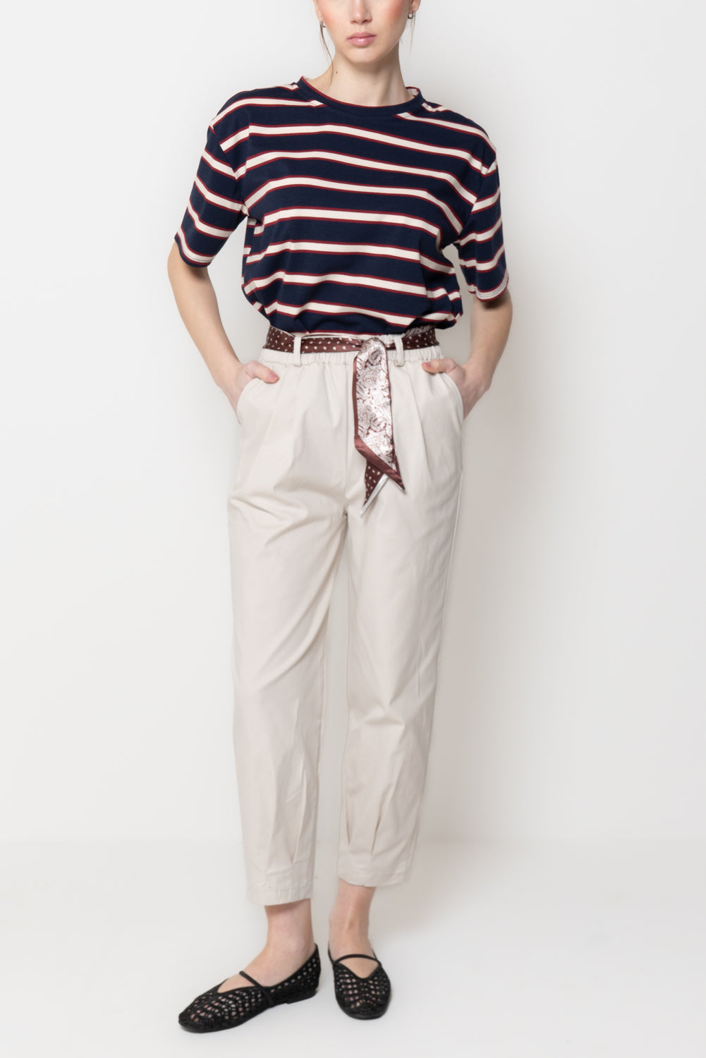 Pantaloni con Cintura Foulard