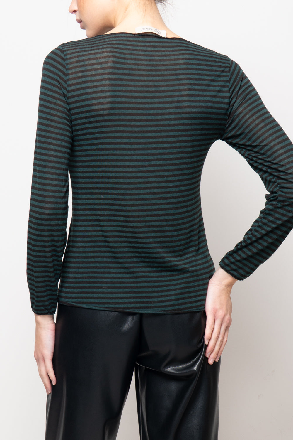 T shirt in misto cashmere a righe