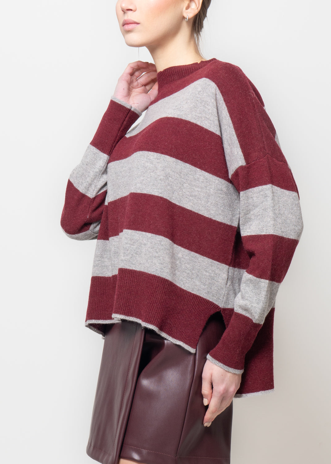 Maglia a righe misto cashmere