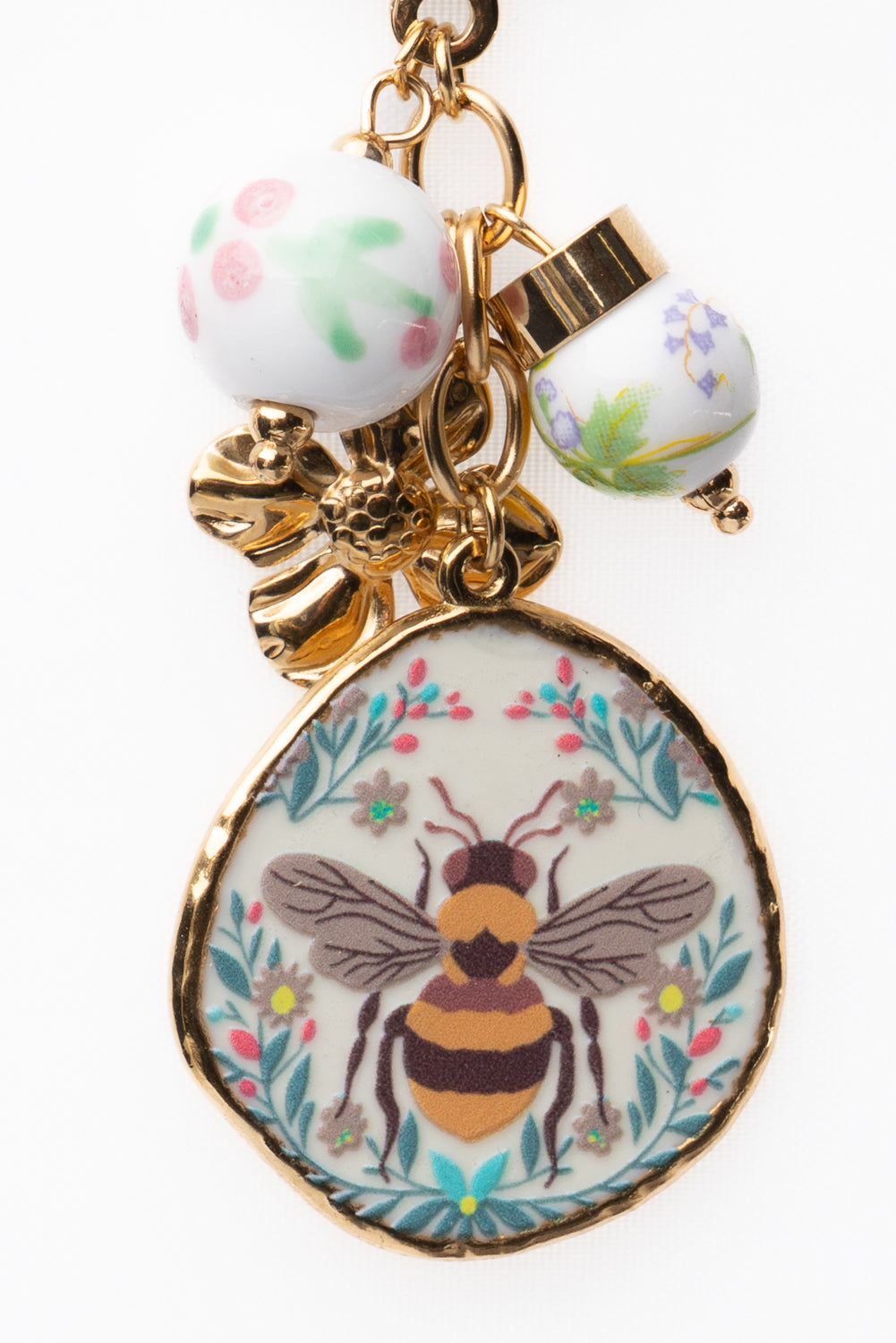 Orecchini Pendenti Ape e Fiori