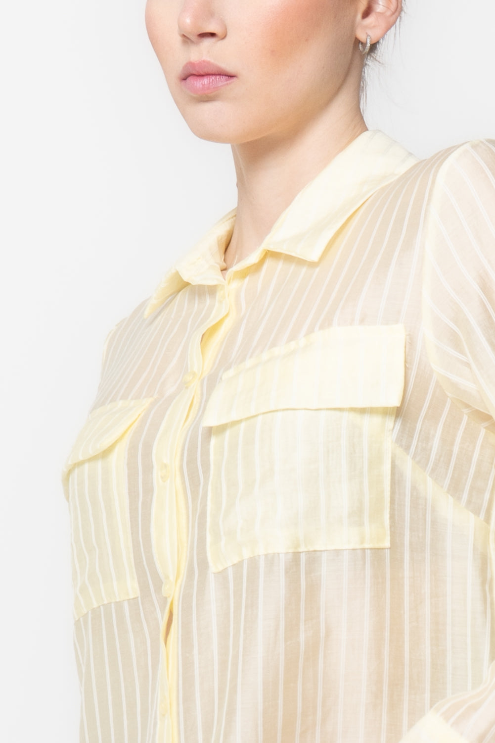 Camicia a Righe con Tasche