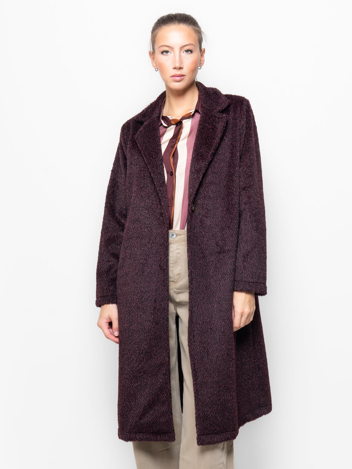 Cappotto in bouclé effetto pelliccia