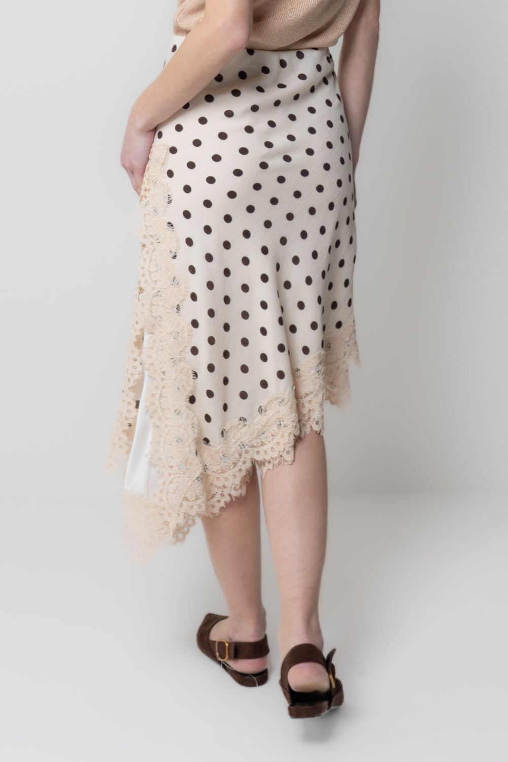 Gonna a Pois con Doppio Strato e Pizzo