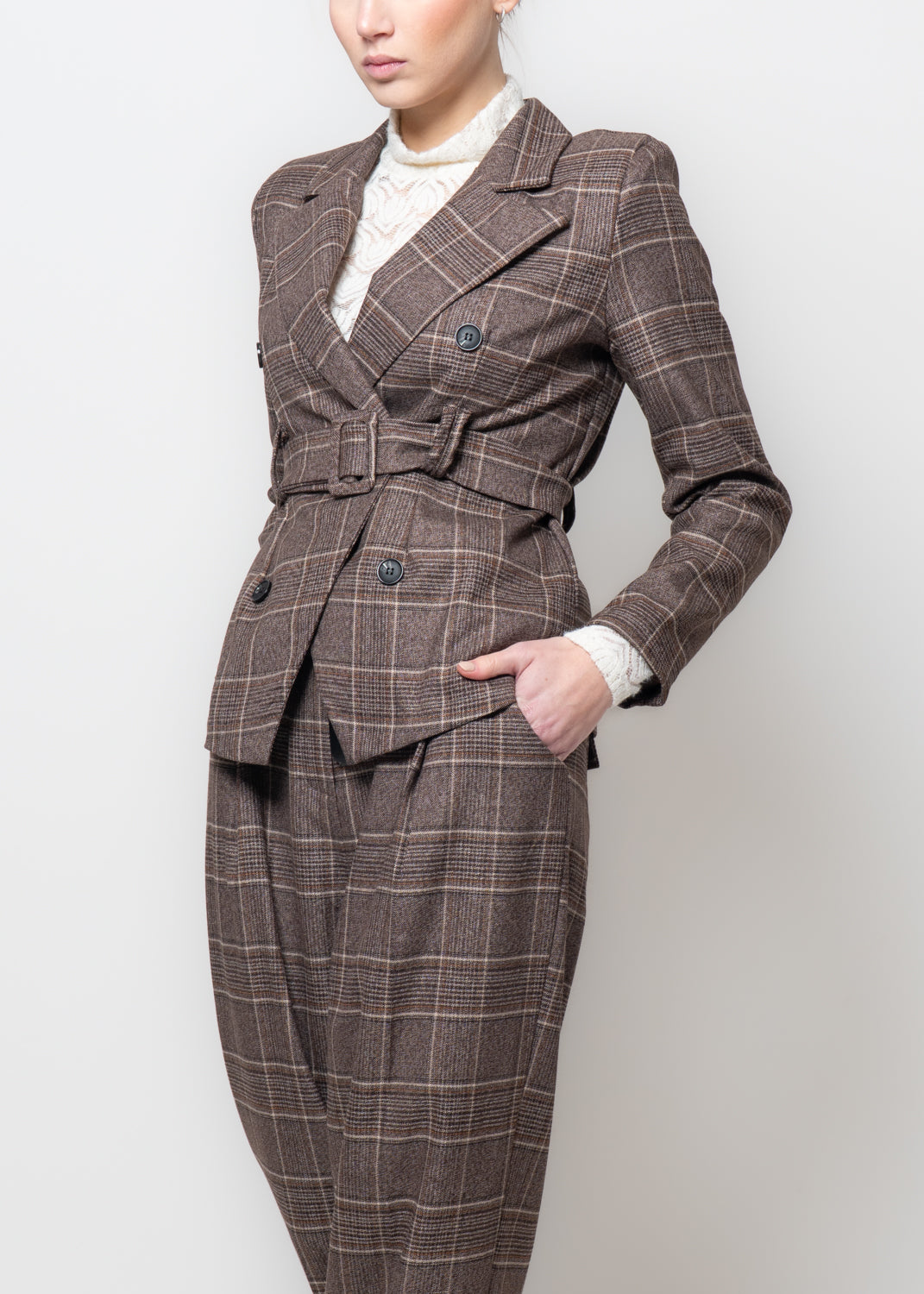 Giacca sfiancata a quadri