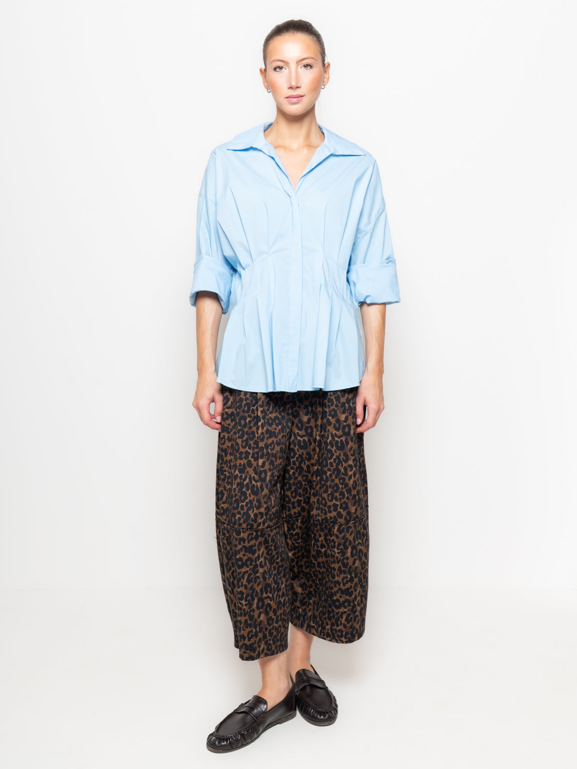 Camicia con vita arricciata