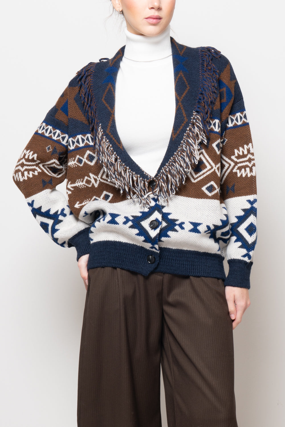 Cardigan con frange
