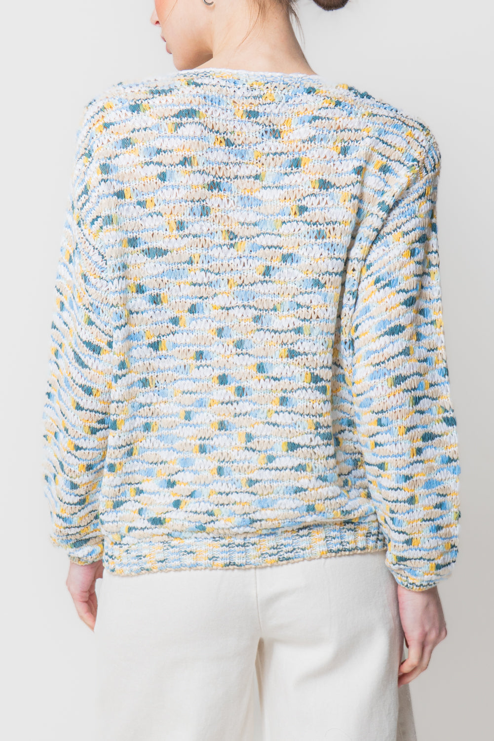 Maglia Girocollo in Filato Fiammato Multicolor