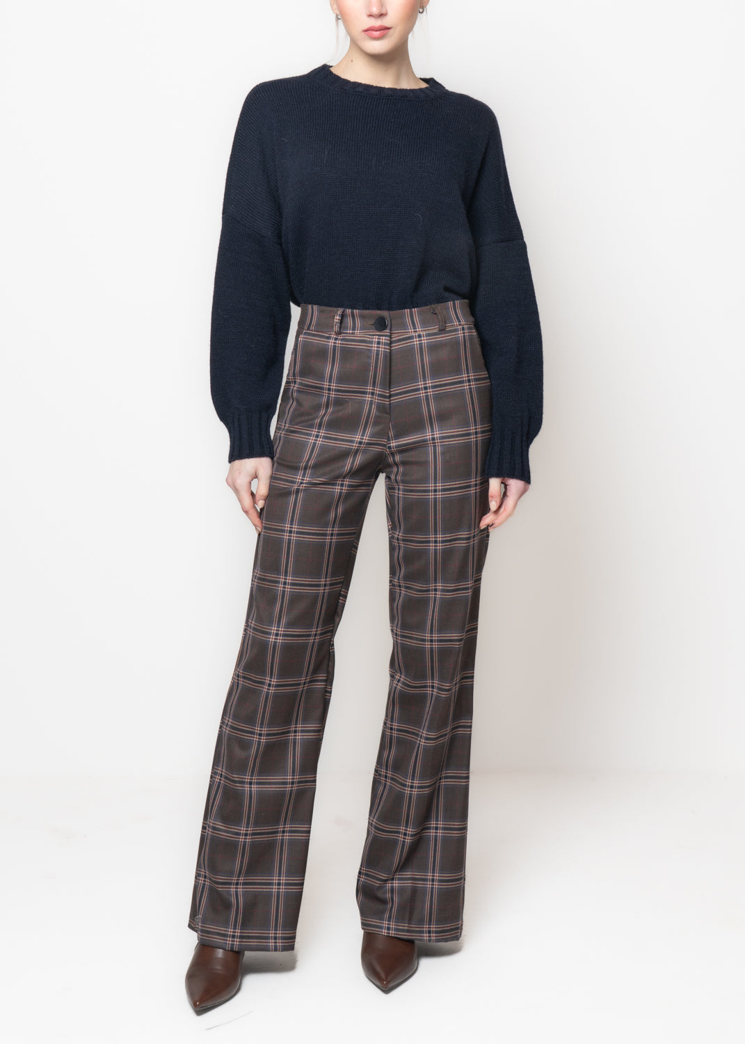 Pantaloni a palazzo a quadri