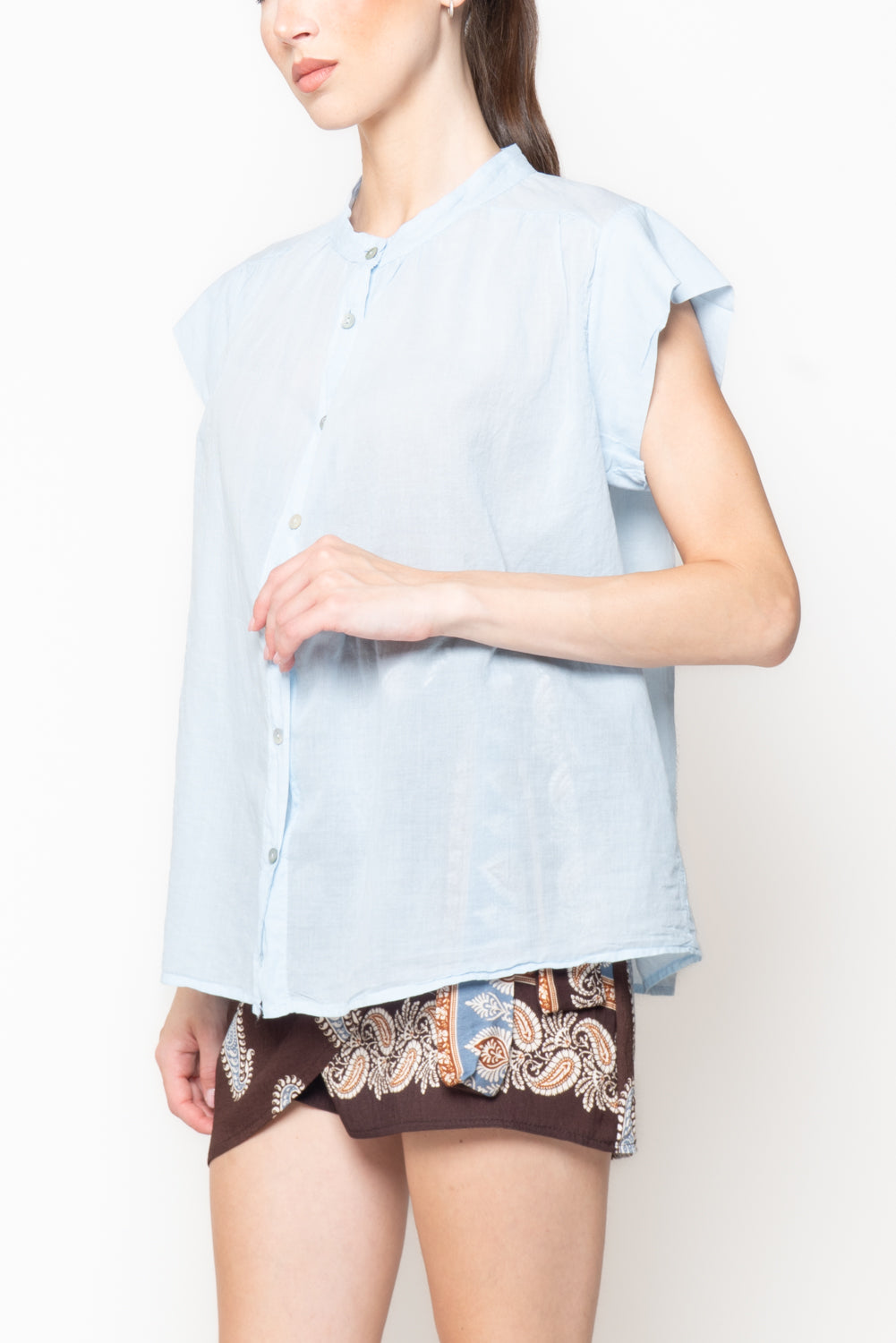 Blusa in mussola alla coreana