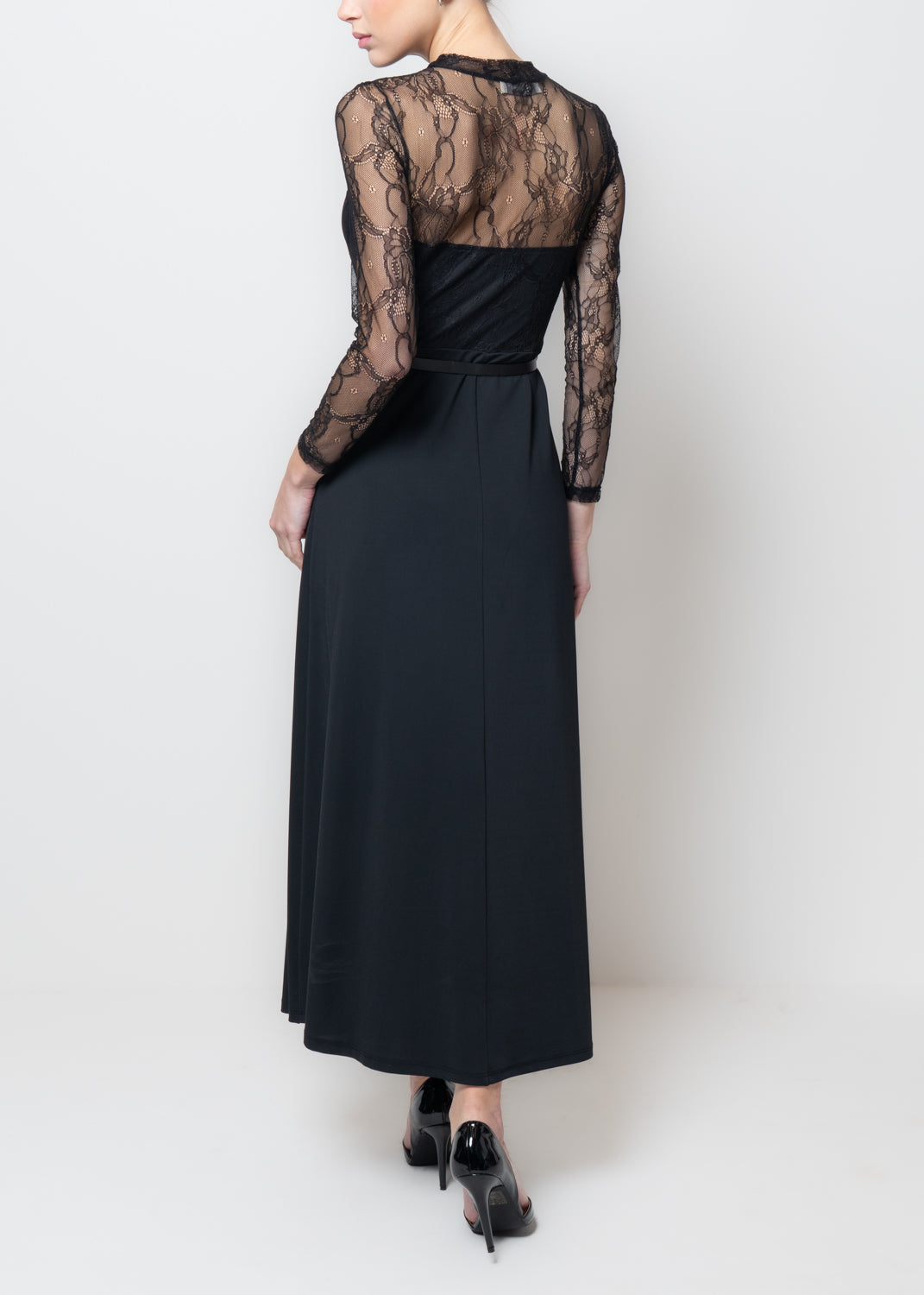 Abito lungo in doppio tessuto