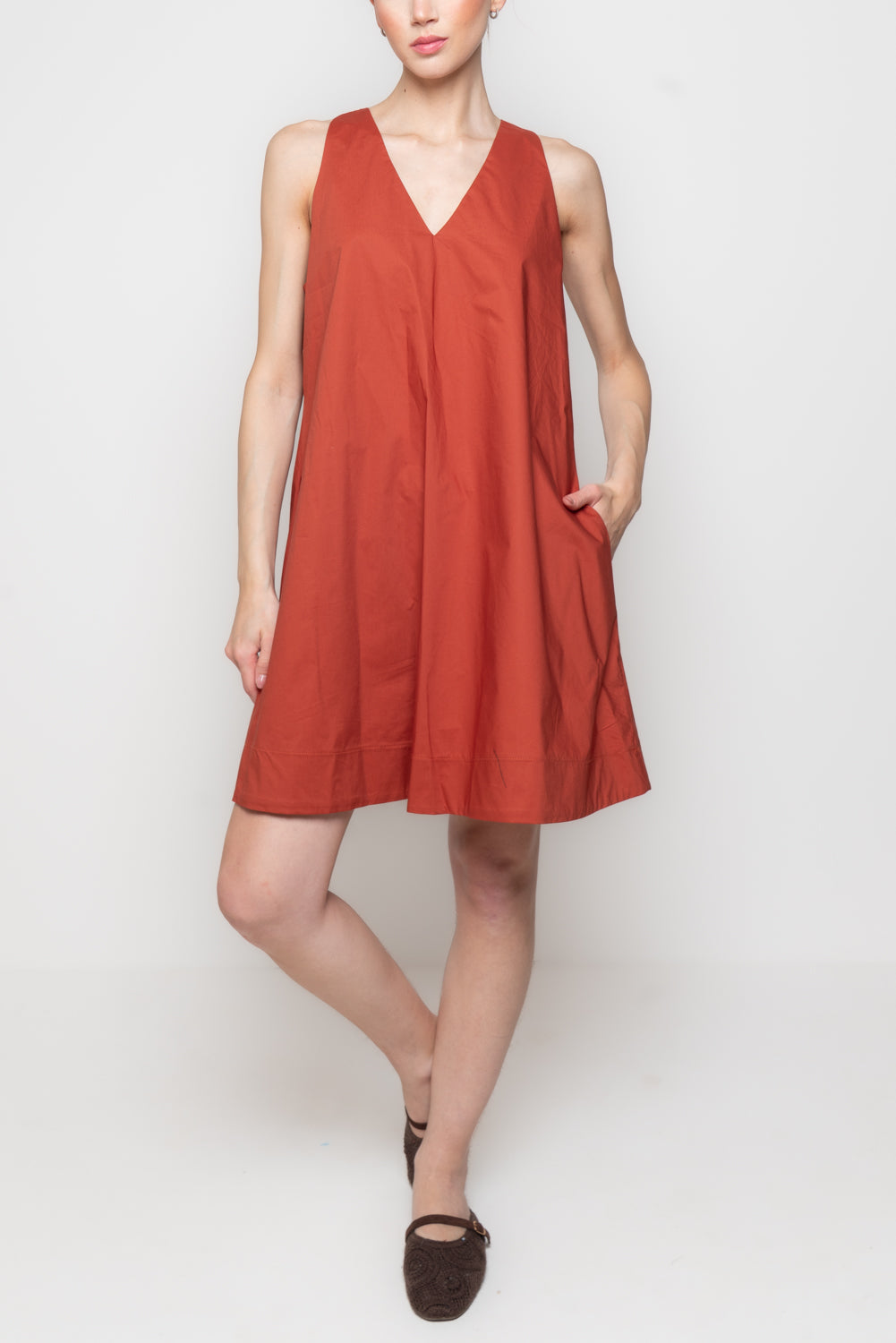 Abito a trapezio con Scollo a V