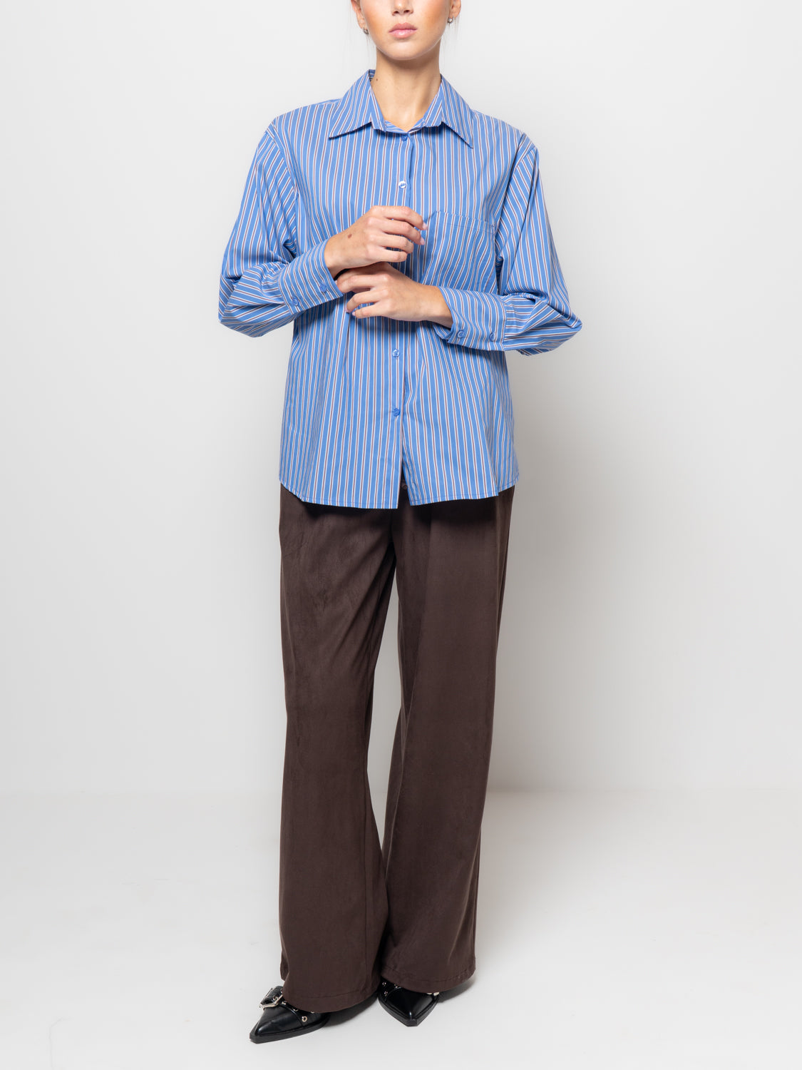 Camicia a righe con tasca