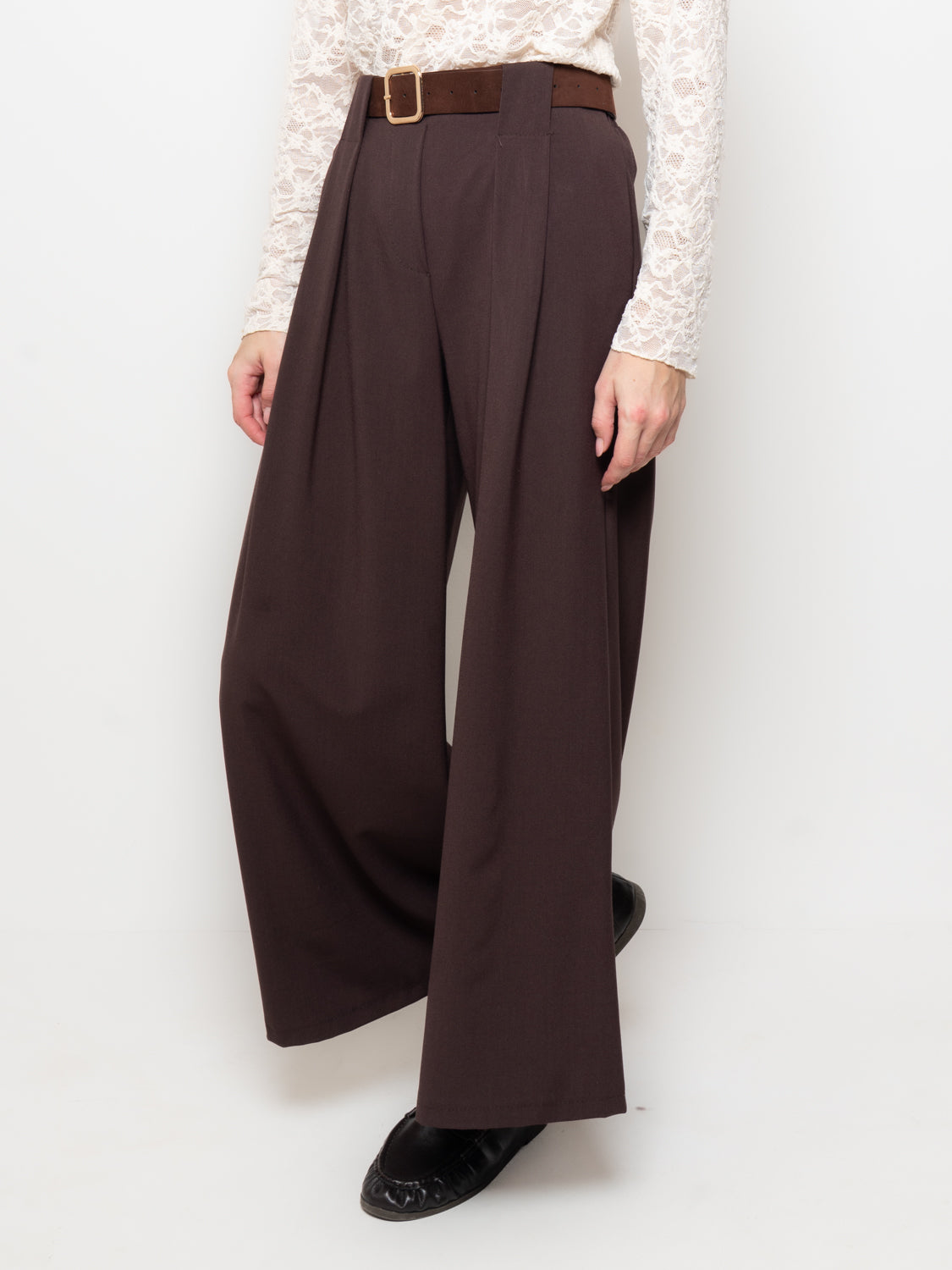 Pantalone palazzo con cintura