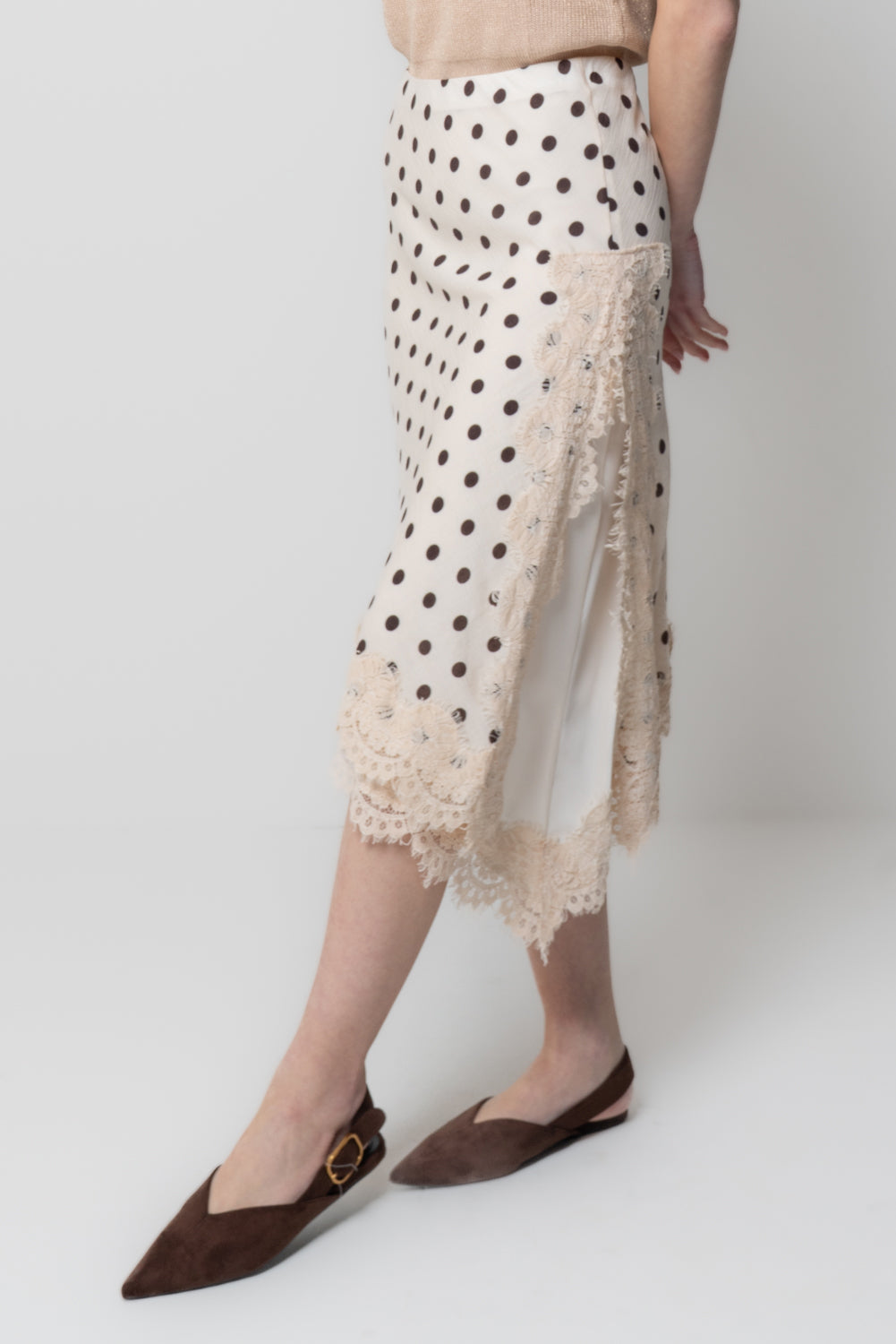 Gonna a Pois con Doppio Strato e Pizzo