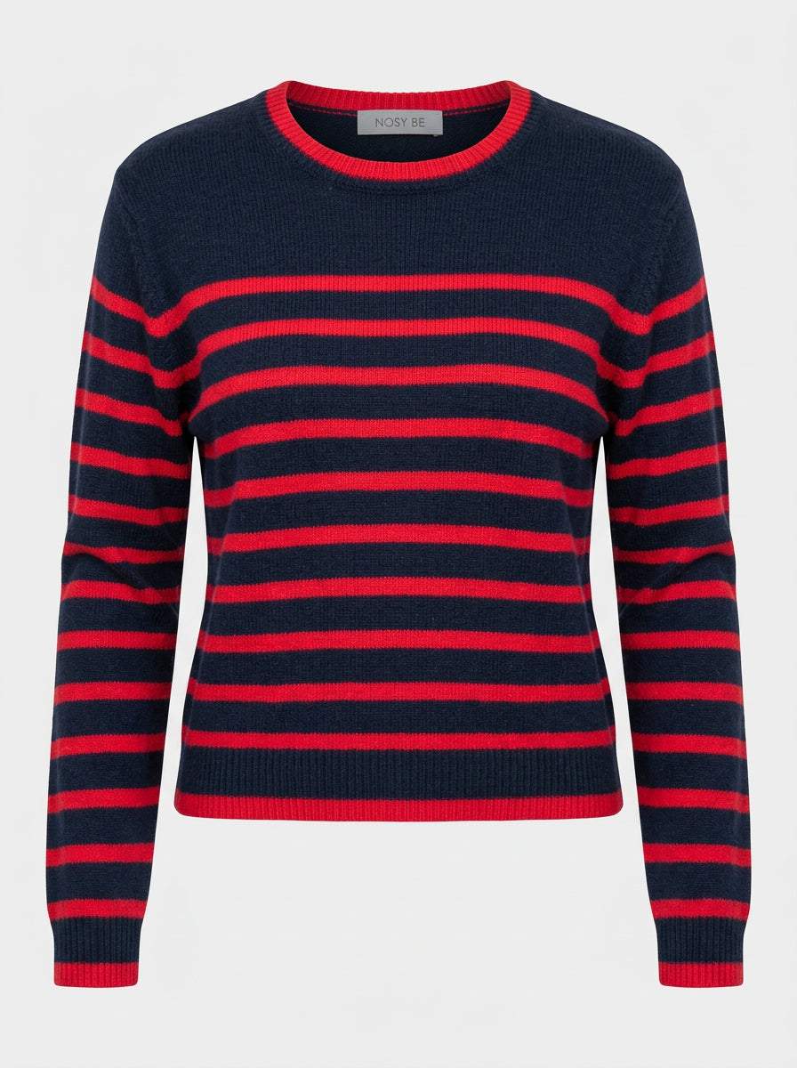 Maglia paricollo a righe