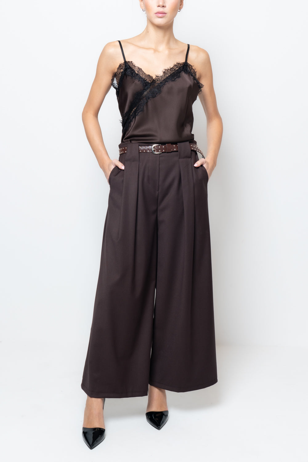 Pantalone palazzo con cannoni