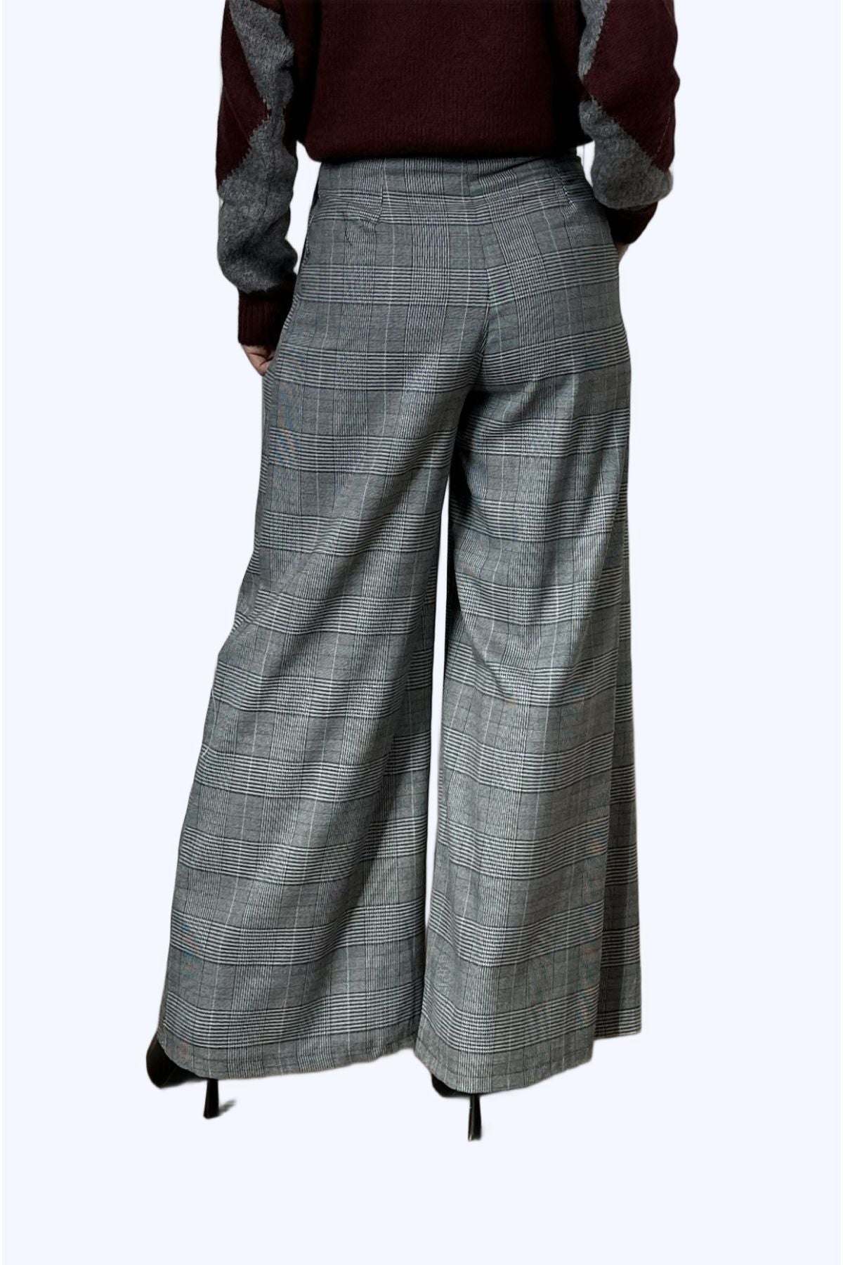 Pantaloni a palazzo a quadri