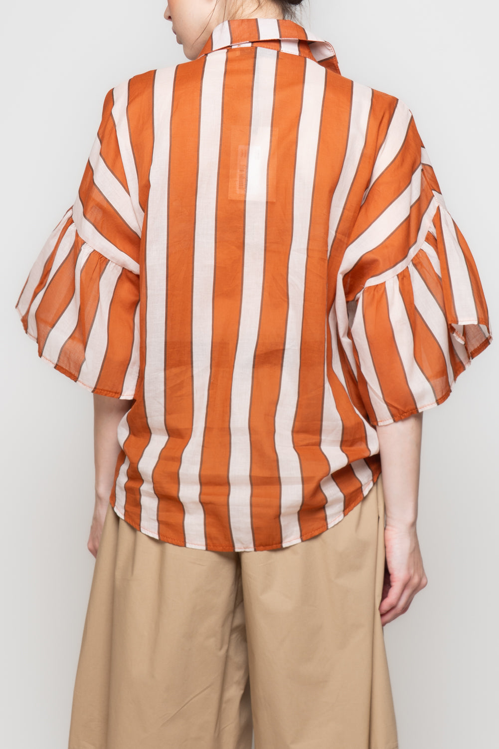 Camicia a Righe con manica Svasata