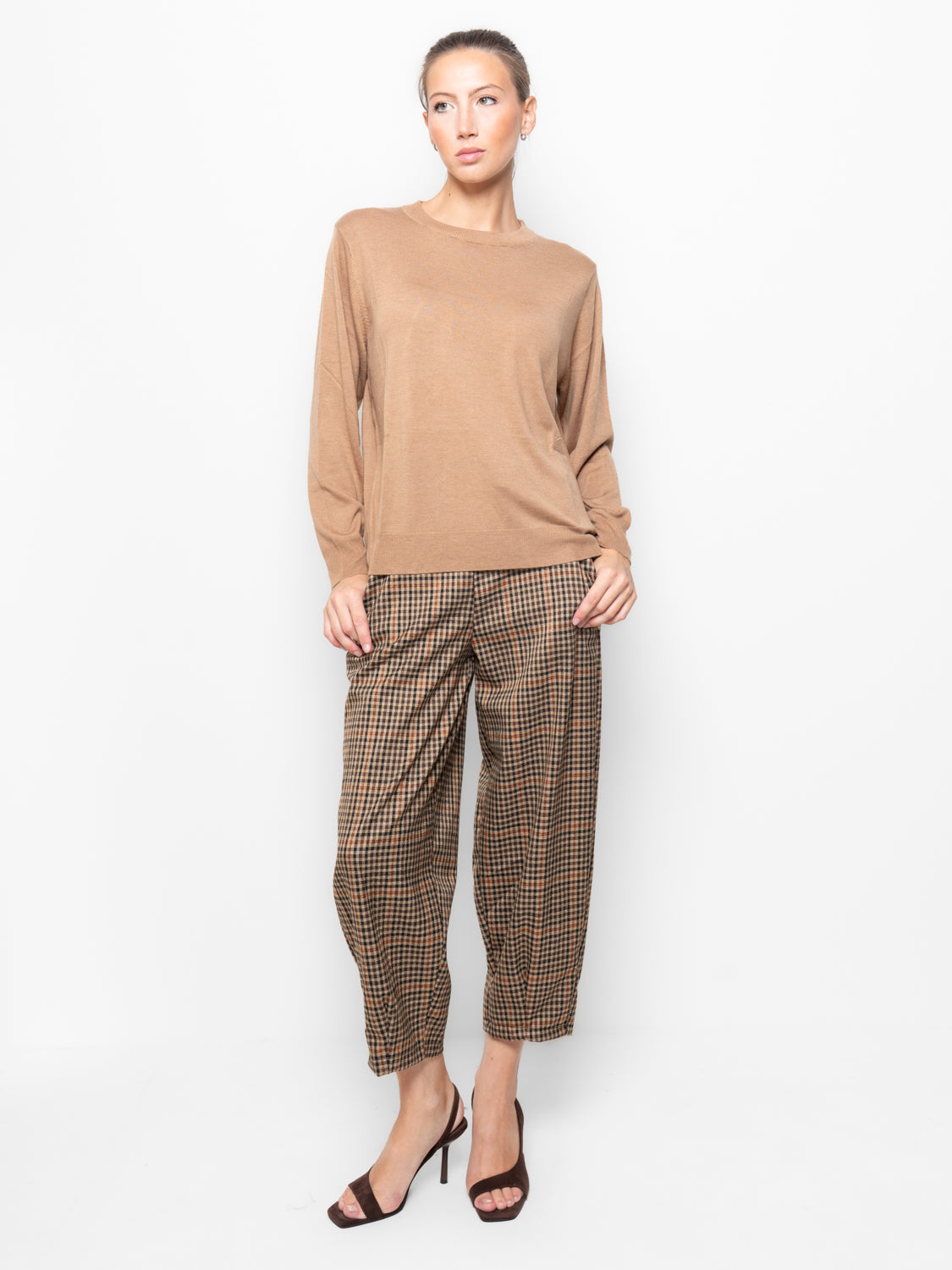 Maglione girocollo in misto cashmire