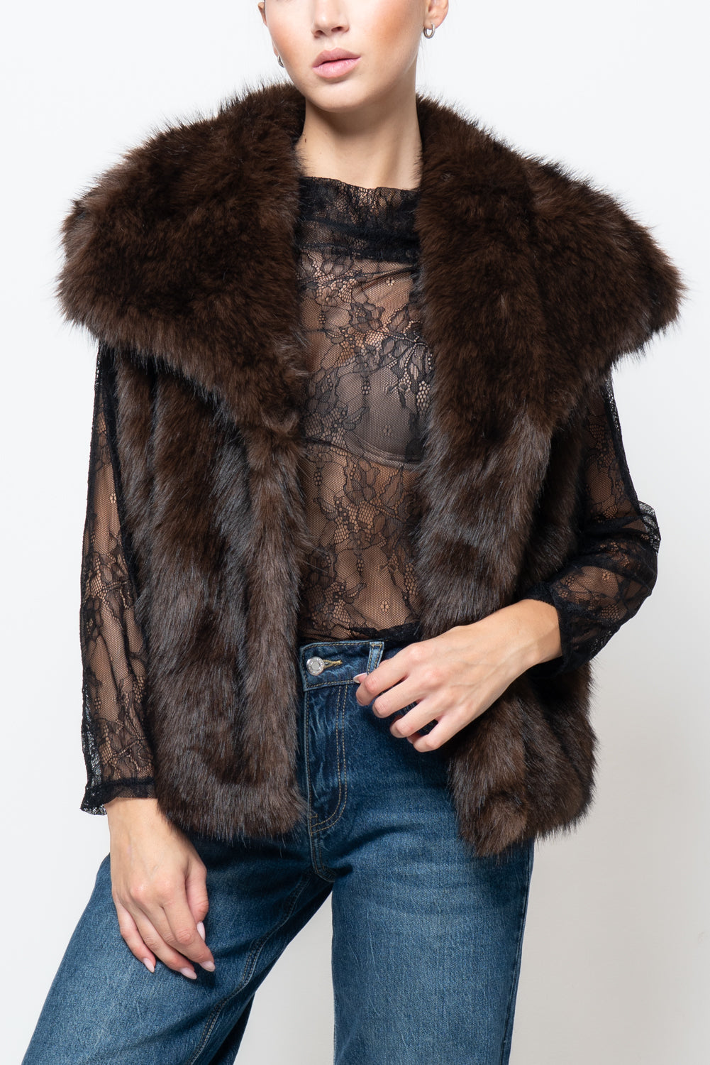 Pelliccia smanicata maxi reverse