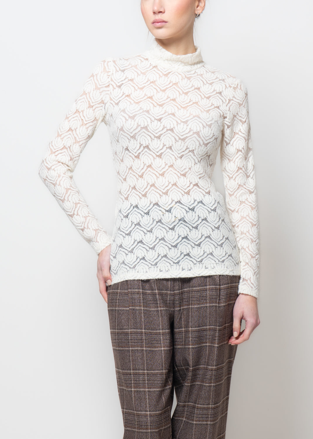 Blusa in tessuto floccato