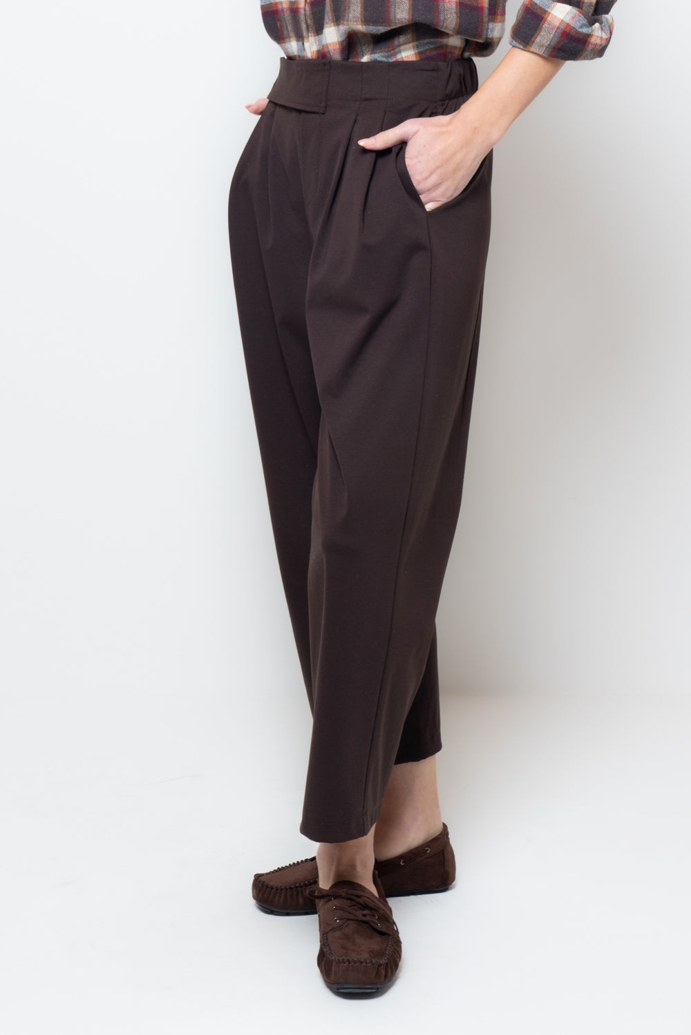 Pantalone in punto milano doppio bottone