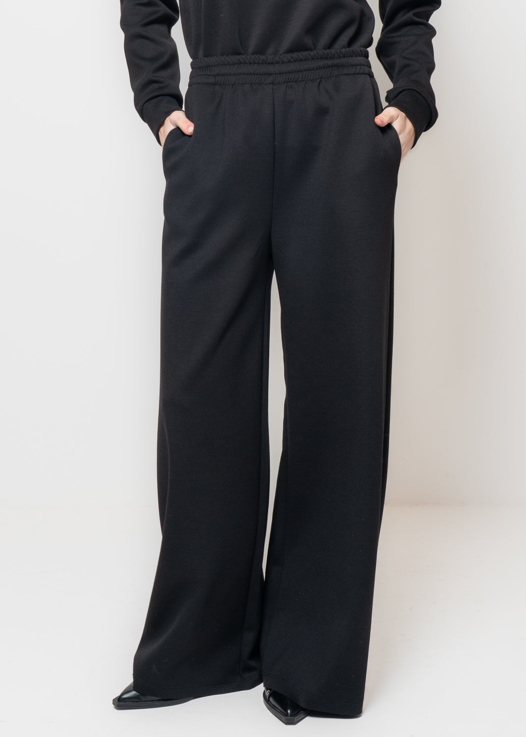 Pantalone palazzo in neoprene garzato
