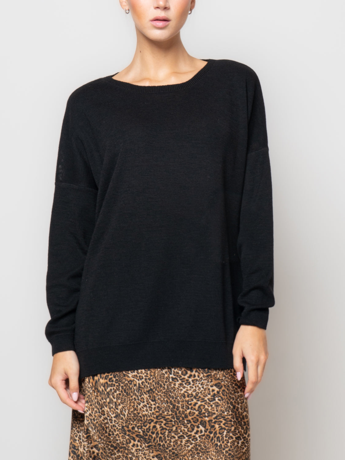 Maglia over misto lana