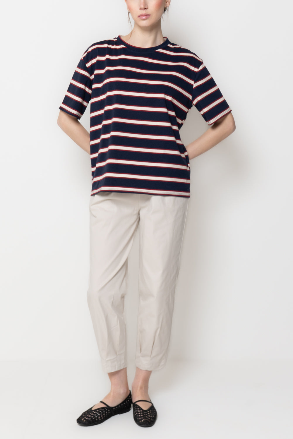 T-shirt Oversize a Righe Orizzontali