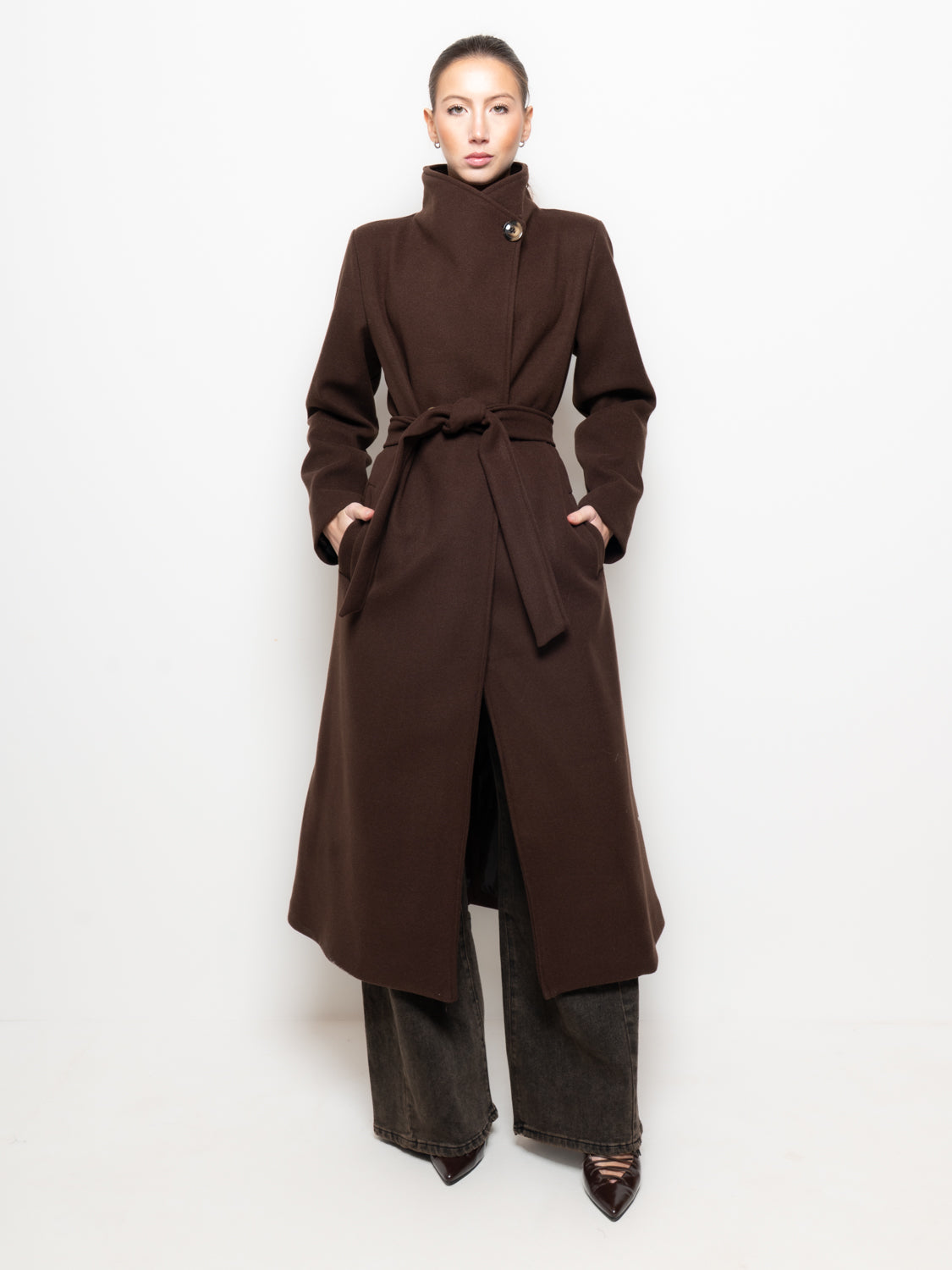 Cappotto lungo con cintura