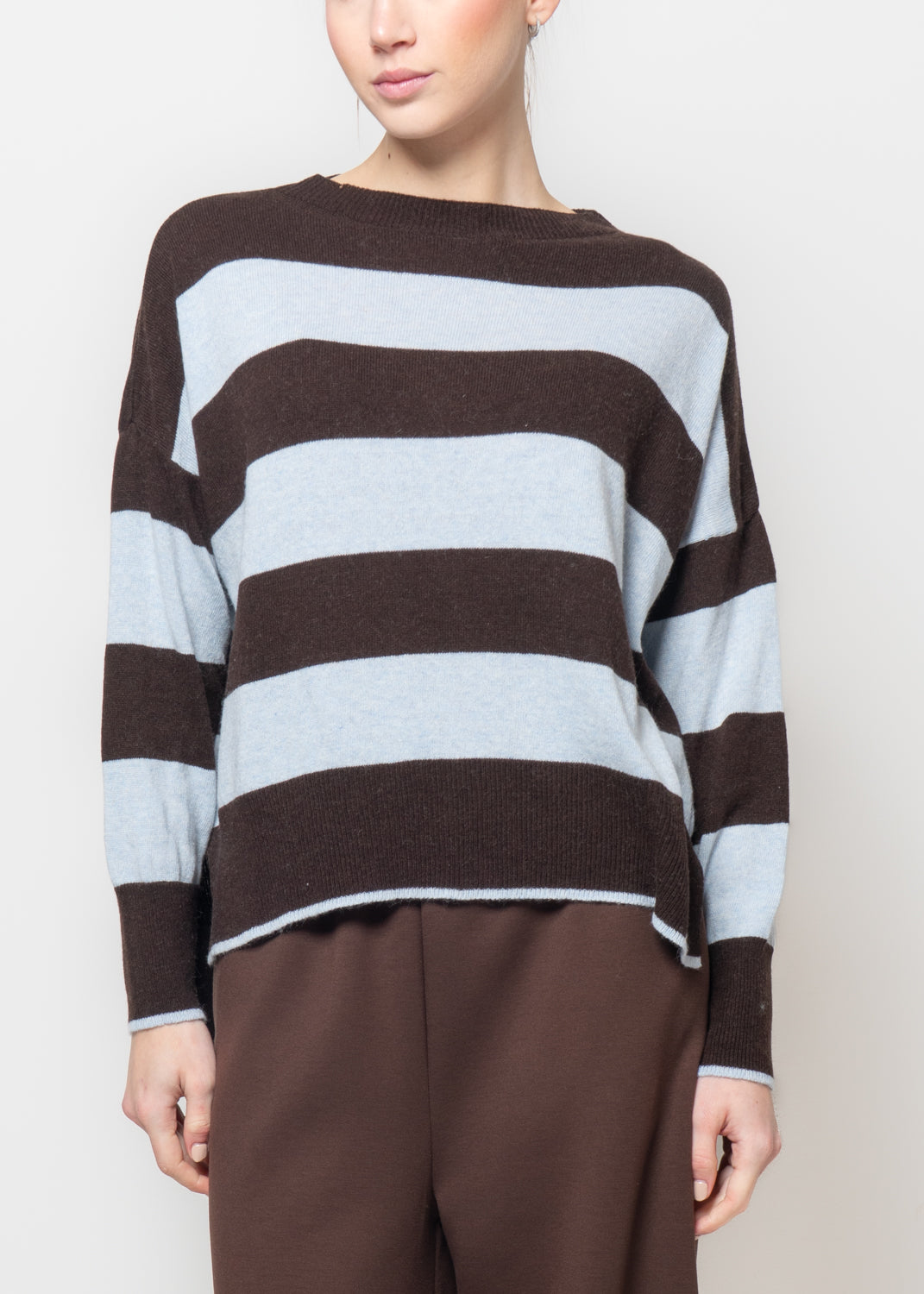 Maglia a righe misto cashmere