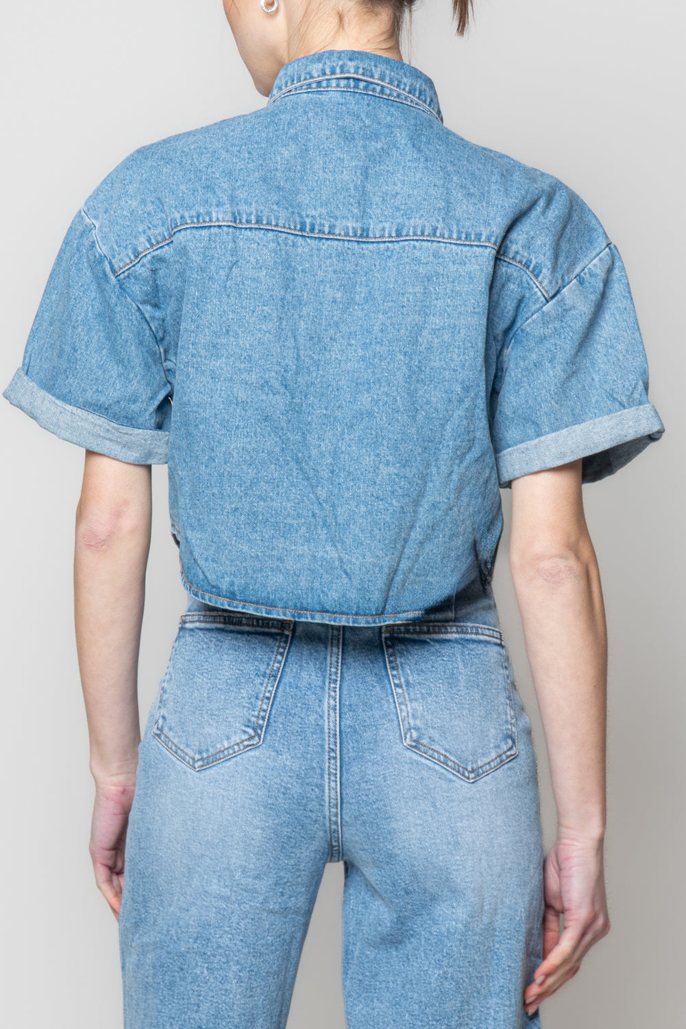 Sovracamicia in denim cropped