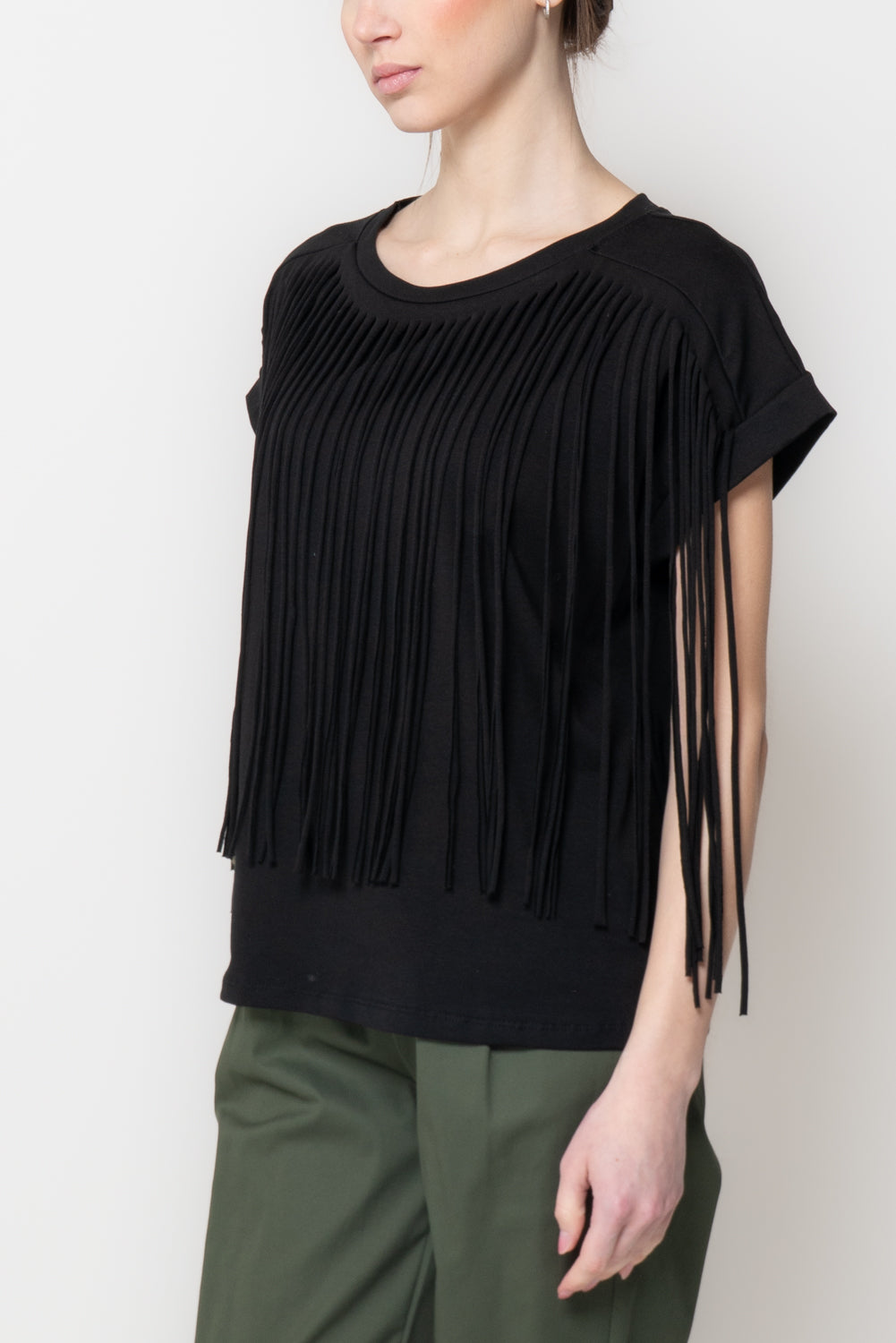 T-shirt con Frange Frontali