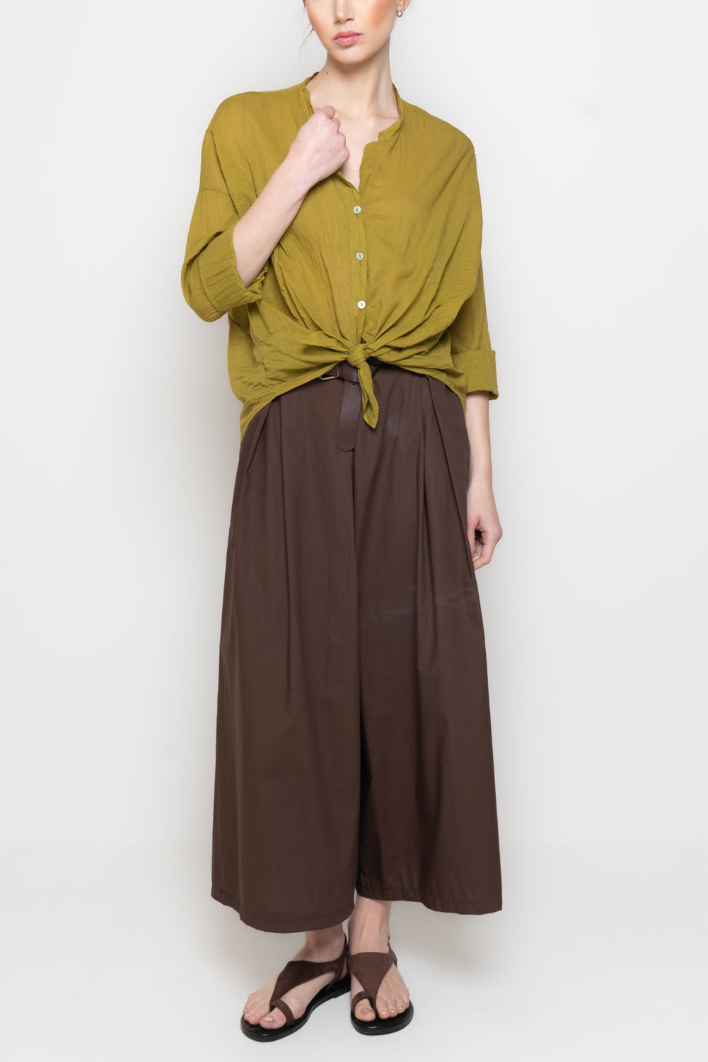 Camicia Oversize con Scollo alla coreana
