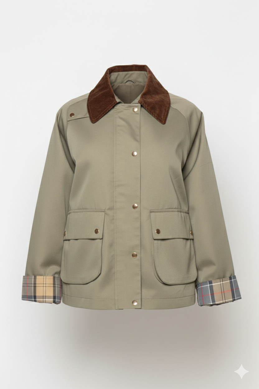 Trench con colletto in velluto