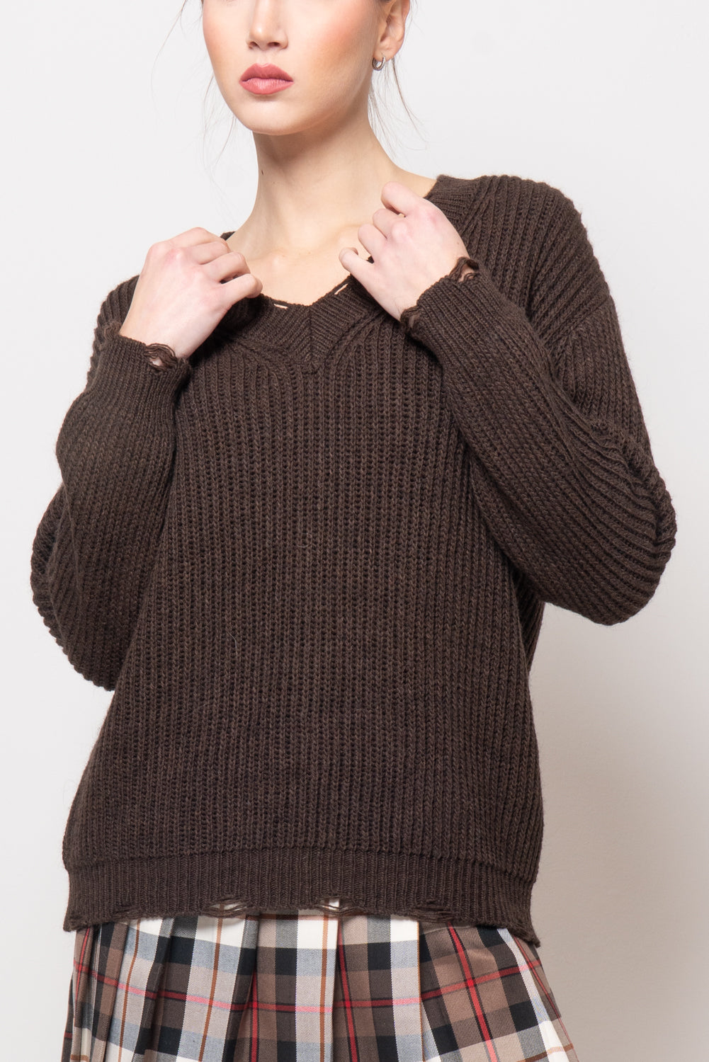 Maglia inglese scollo a v