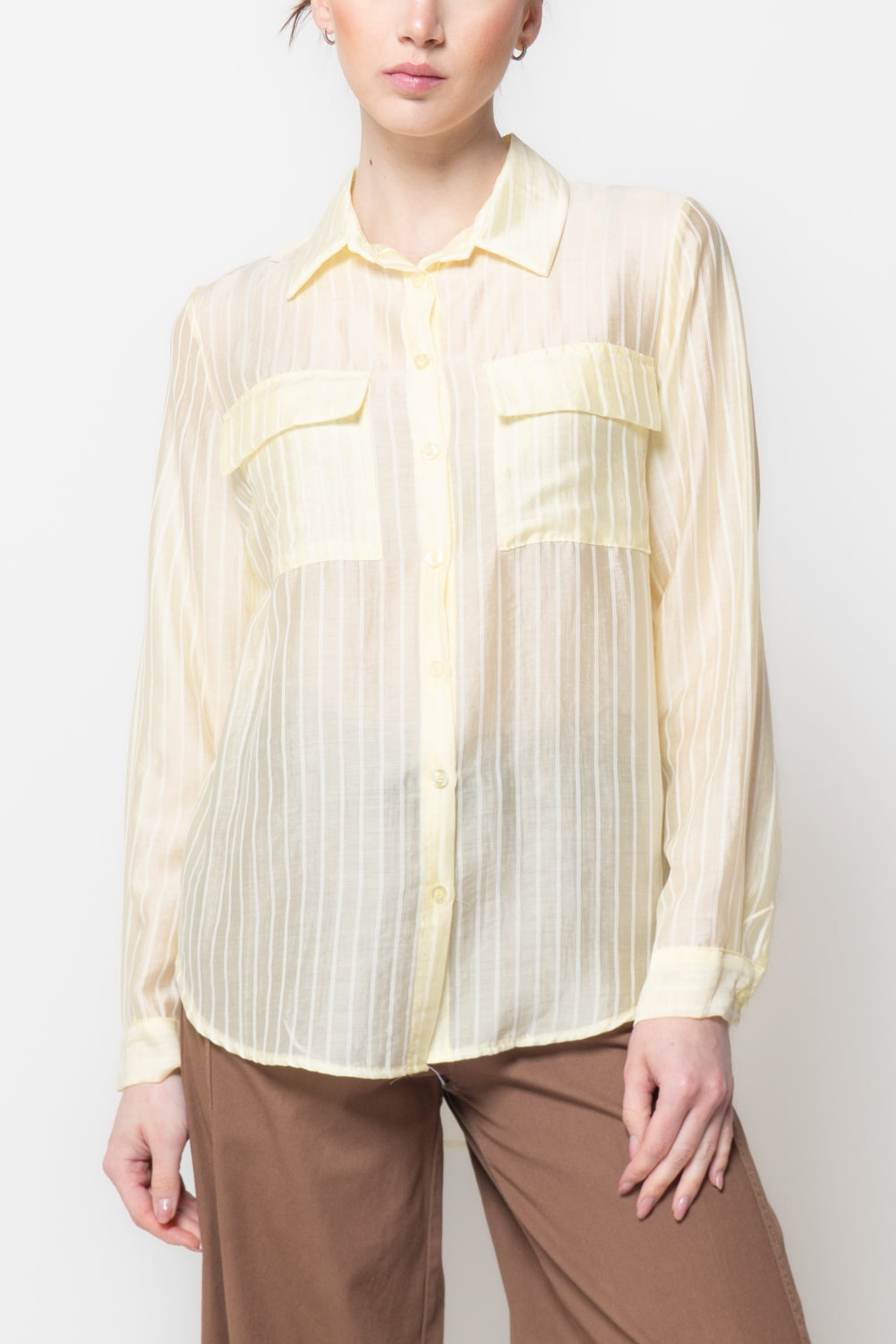 Camicia a Righe con Tasche