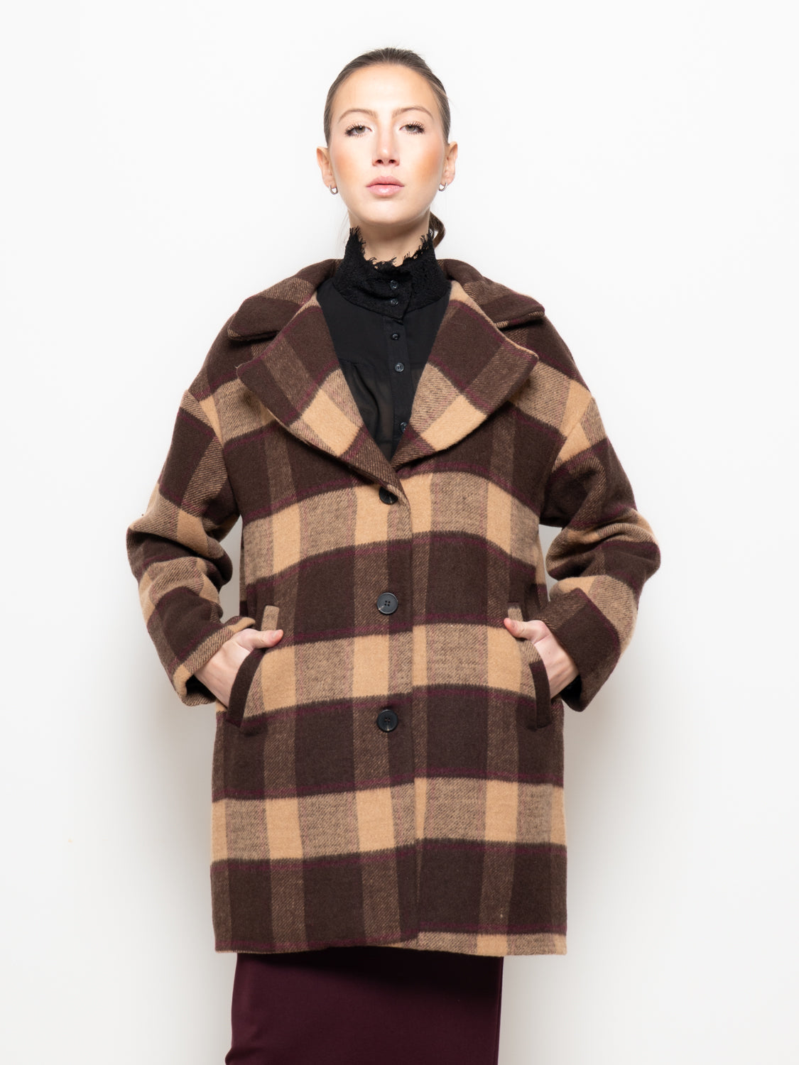 Cappotto oversize a quadri