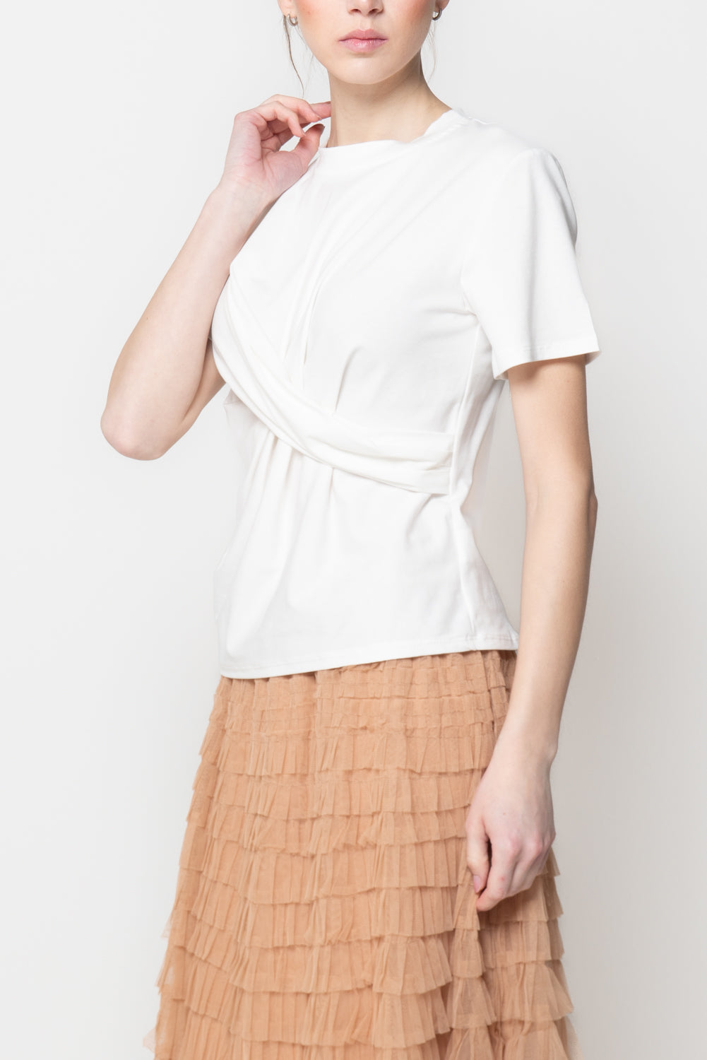 T-shirt con drappeggio