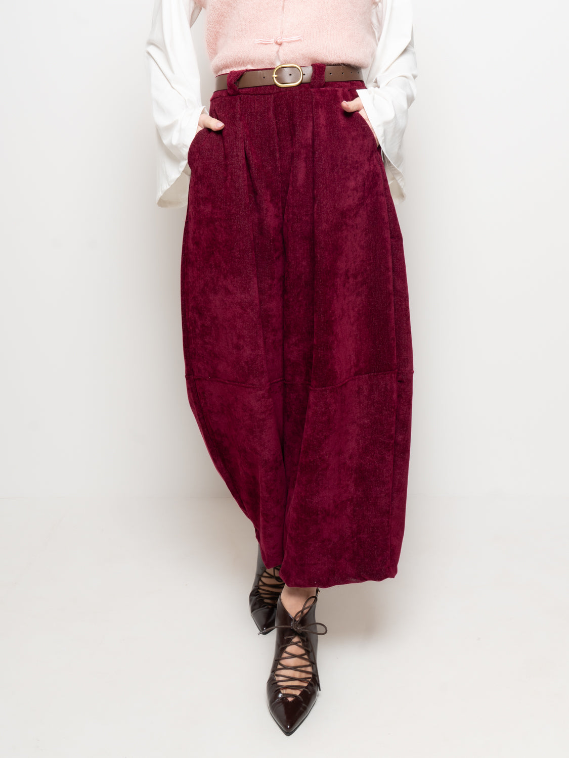 Pantalone ampio in ciniglia